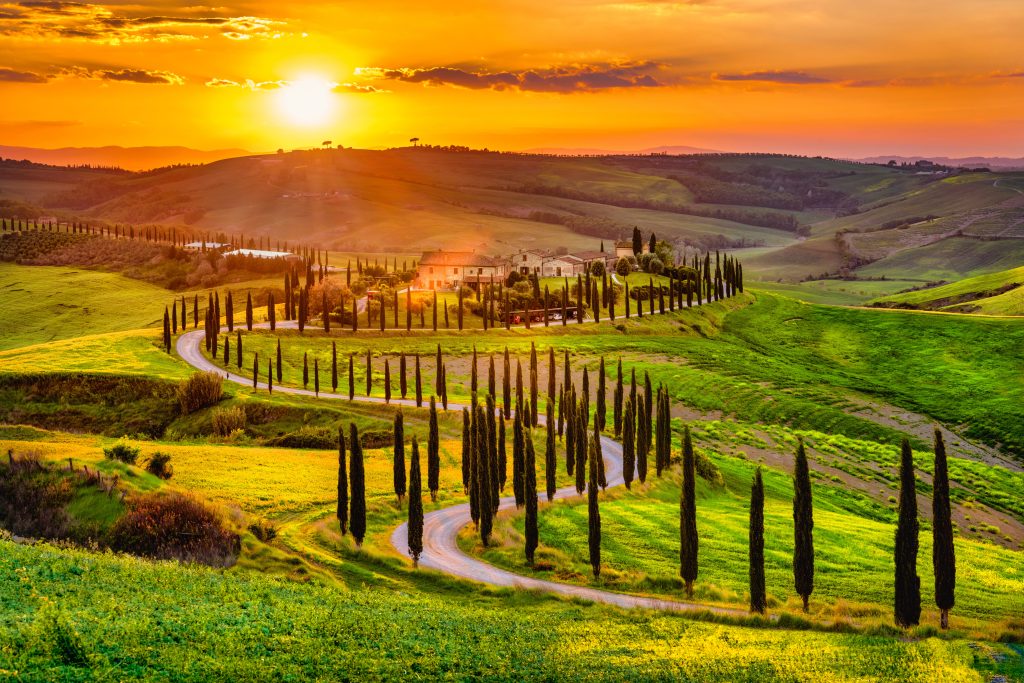 Tuscany views sunset