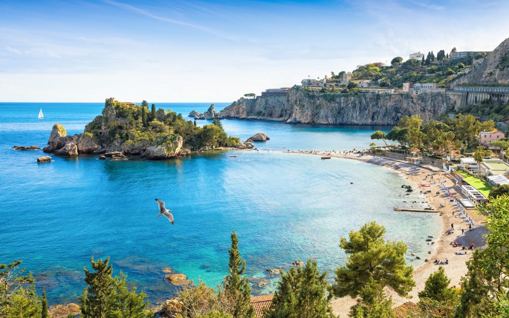 isola bella beach sicily italy
