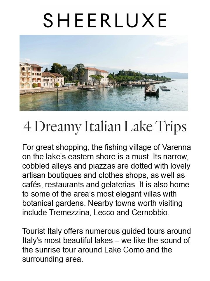 Sheerluxe Tourist Italy Lake Como